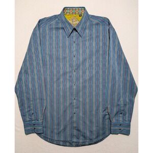 Robert Graham Men's Striped Ikat Dress Shirt — Size XL